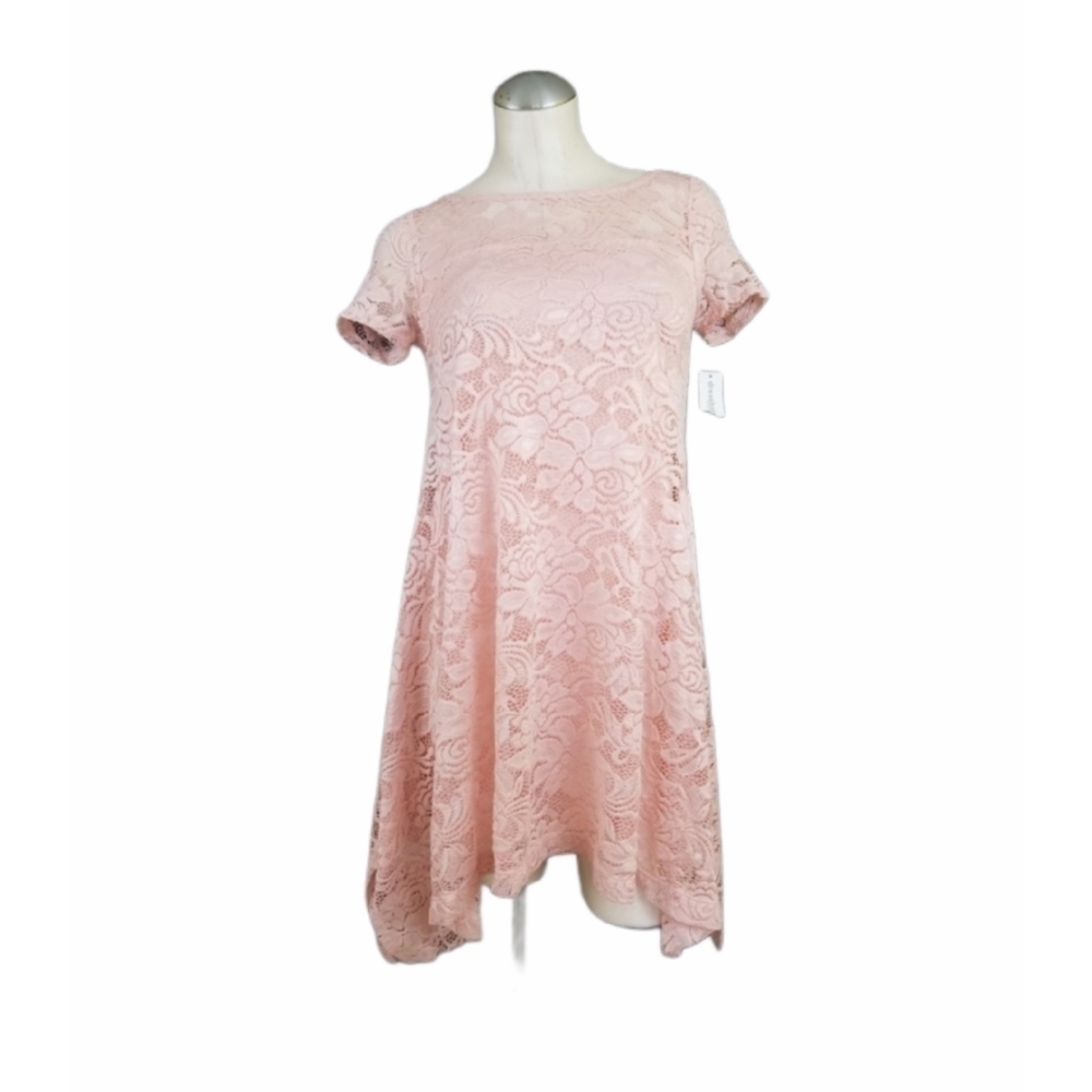 3/$25 Roz & Ali PXS Pink Asymmetrical Lace Dress